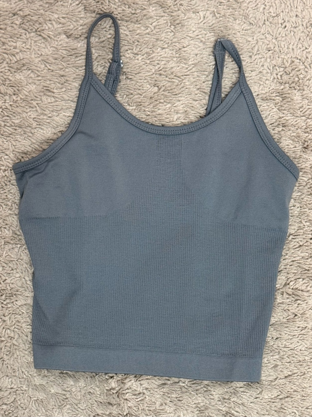 Grey Women's ribbed athletic crop tank top size XS NWOT